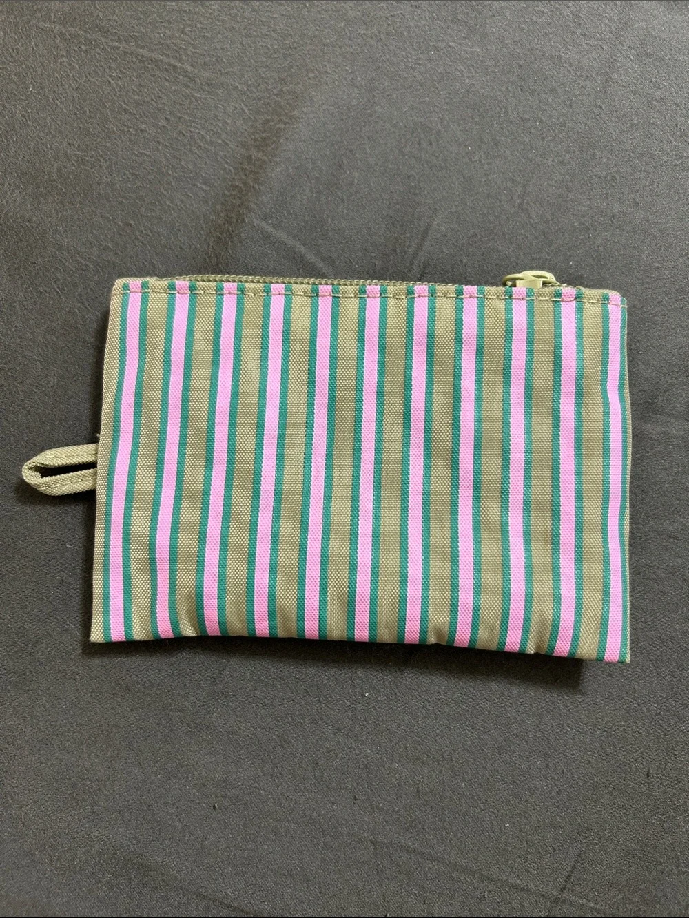 Baggu small flat pouch in candy stripe